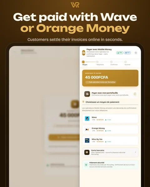 Get paid with Wave or Orange Money