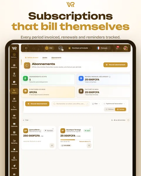 Subscriptions that bill themselves