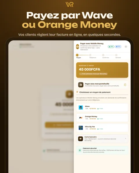 Payez par Wave ou Orange Money