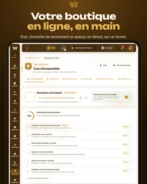 Votre boutique en ligne, en main