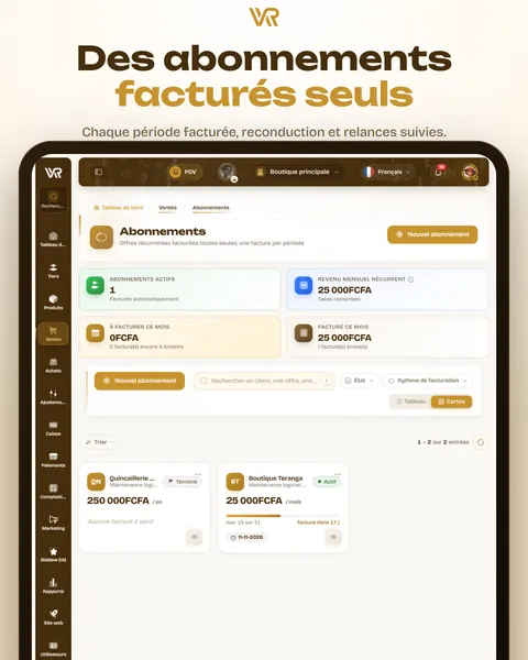 Des abonnements facturés seuls